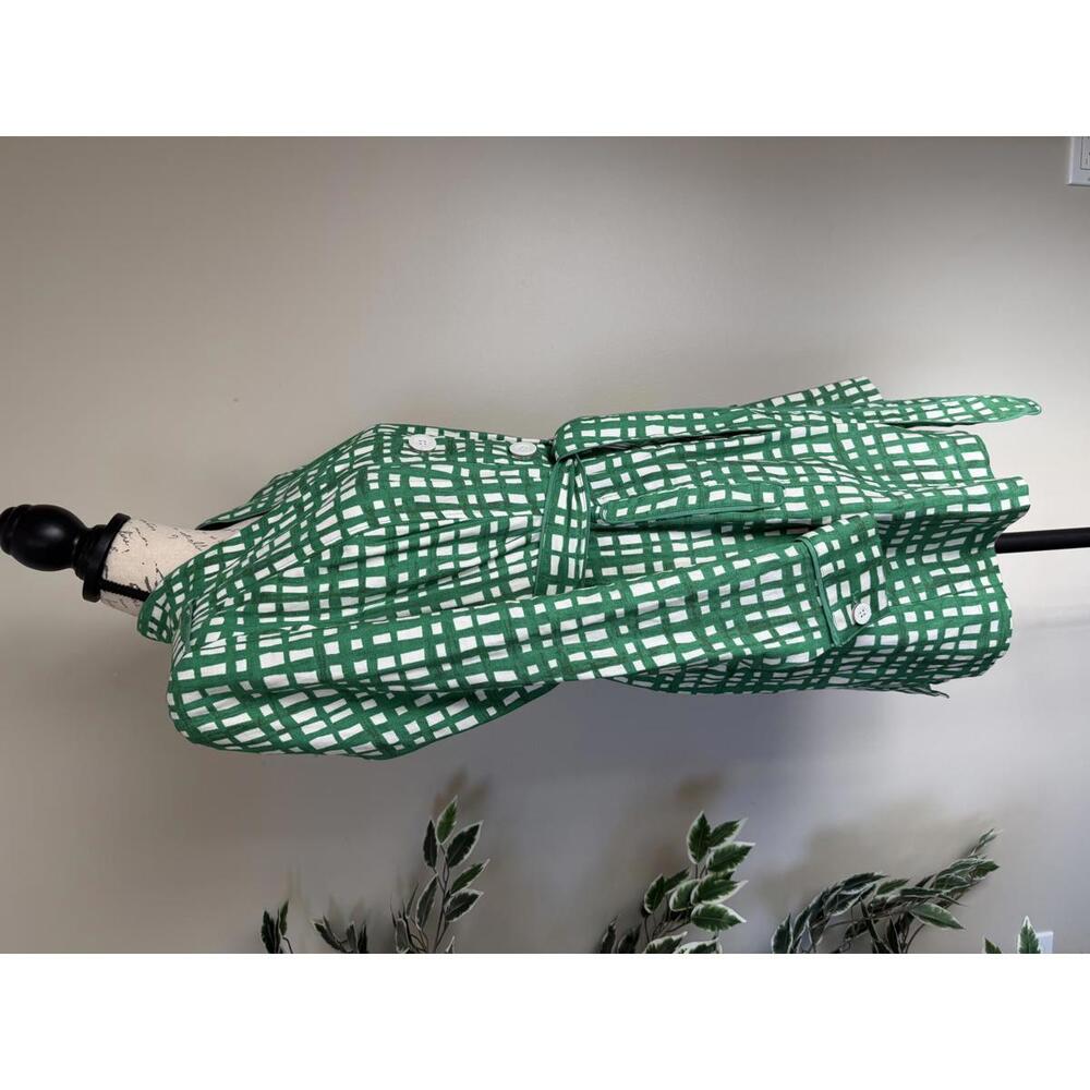 cabi Green Grid Belted Cardigan Coat – Size M - Picture 5 of 10